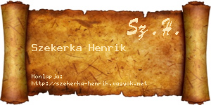 Szekerka Henrik névjegykártya